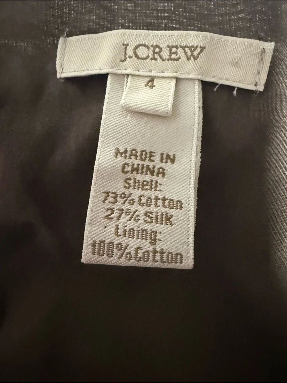 J. Crew Brown Silk Blend Ruffle-Front Sleeveless Boho Tank Top Size 4